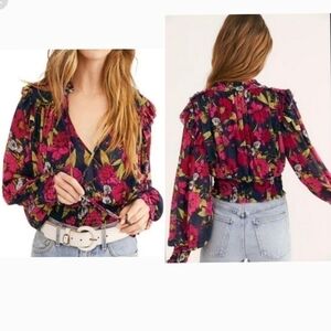 NEW $88 Free People Twilight Top Dark Combo